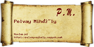 Pelvay Mihály névjegykártya