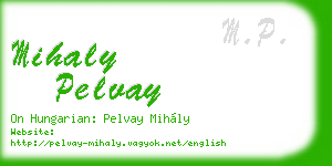 mihaly pelvay business card